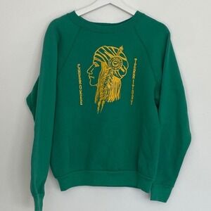 Vintage Athletic Green Cherokee Territory‎ Sweatshirt Medium Made in USA Native